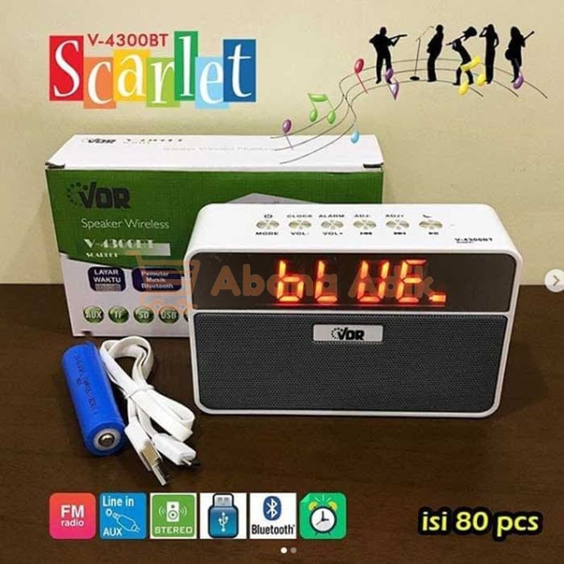 VDR Scarlet V-3900BT V 3900 BT Speaker Jam Alarm Bluetooth