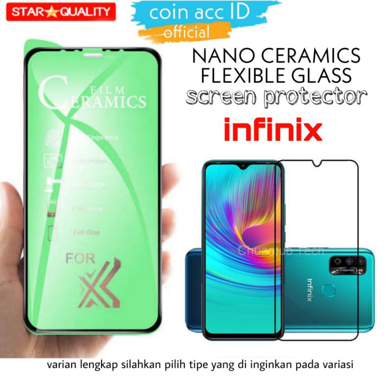 [ANTI PECAH] tempered glass INFINIX Hot 10/9 play/Hot 8/Note 7 lite/smart 5 4 3+  ceramics full 9D