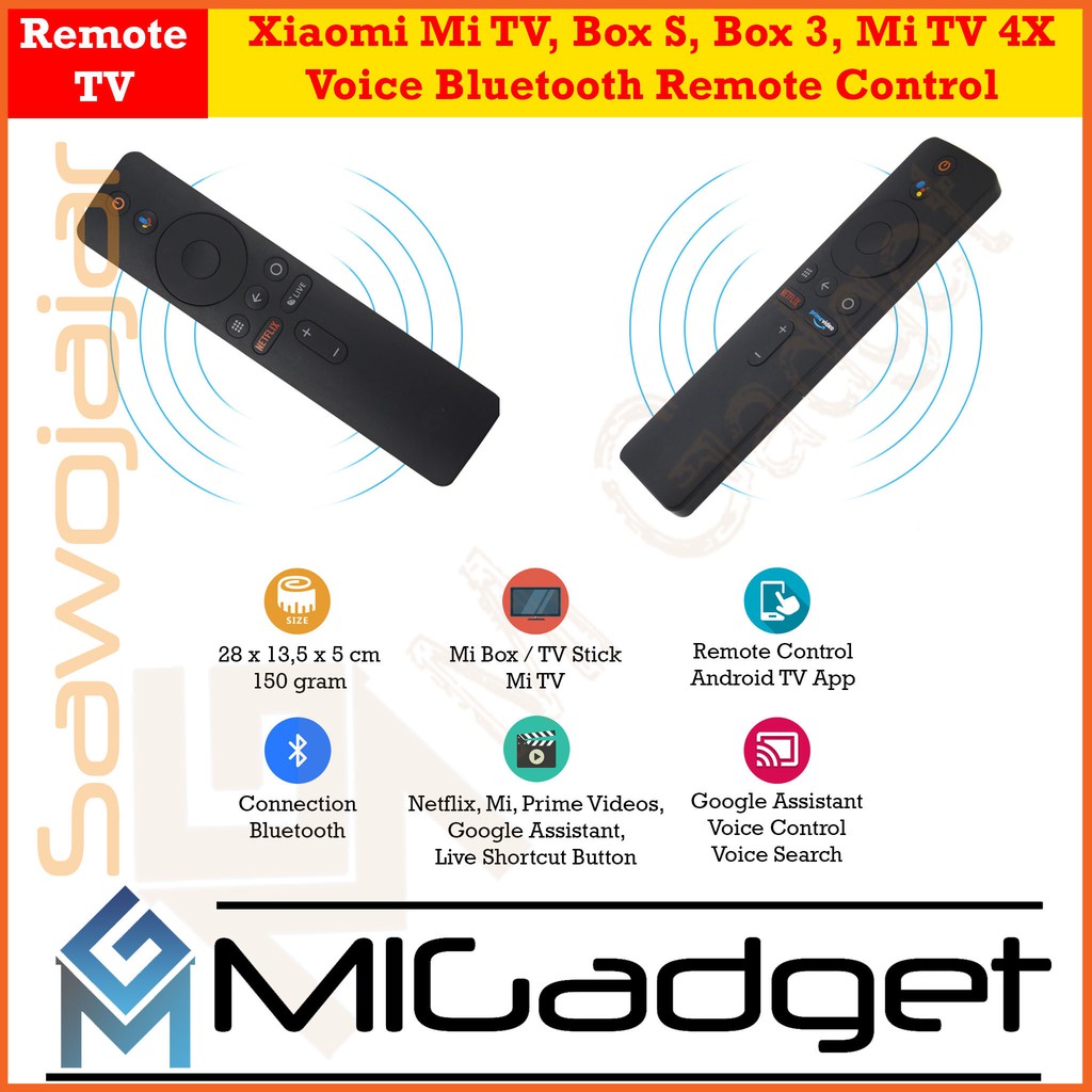 Remote TV Box, Box S, Box 3, TV 4X Voice Bluetooth Remote Control