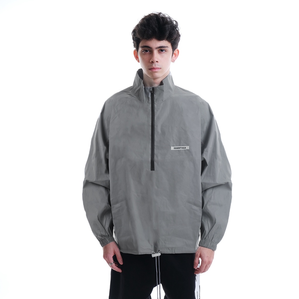 FOG Essentials Half Zip Track Jacket Silver Reflective