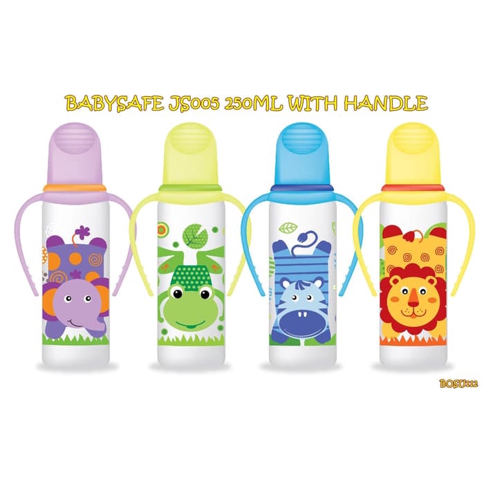 BOSU112 BABYSAFE JS005 250ML WITH HANDLE BOTOL SUSU ANAK BABYSAFE