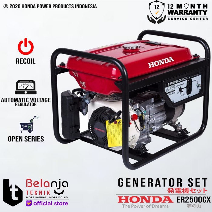 Honda Mesin Genset ER 2500 CX 2200 Watt Generator Set ER2500CX