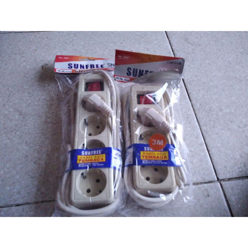 Stop Kontak / Colokan Listrik Sunfree Yokohama 4 /5 Lubang Dengan Saklar Lampu Individual 1,8 Meter