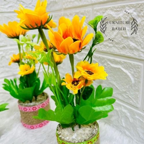 Hiasan Bunga Plastik Tidak Layu Pot Goni