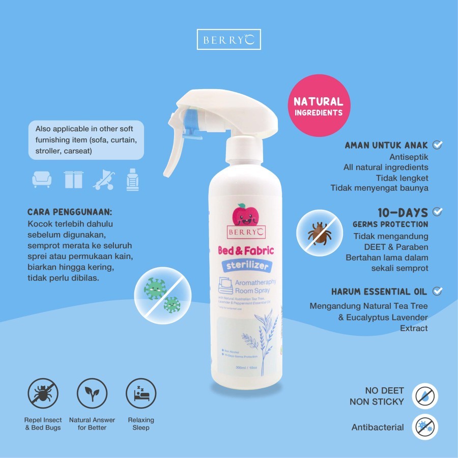 BERRY C BED &amp; FABRIC STERILIZER 100ML DAN 300 ML