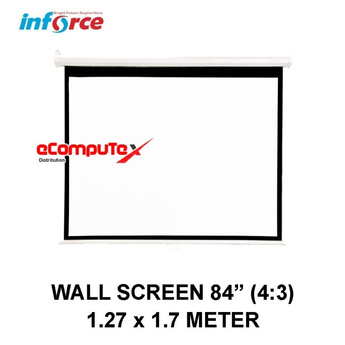 LAYAR PROYEKTOR INFORCE 84” GANTUNG WALL SCREEN PROJECTOR 84 INCH 4:3