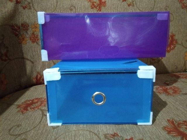 [lis Silver] Shoes Box Silver Frame Transparant