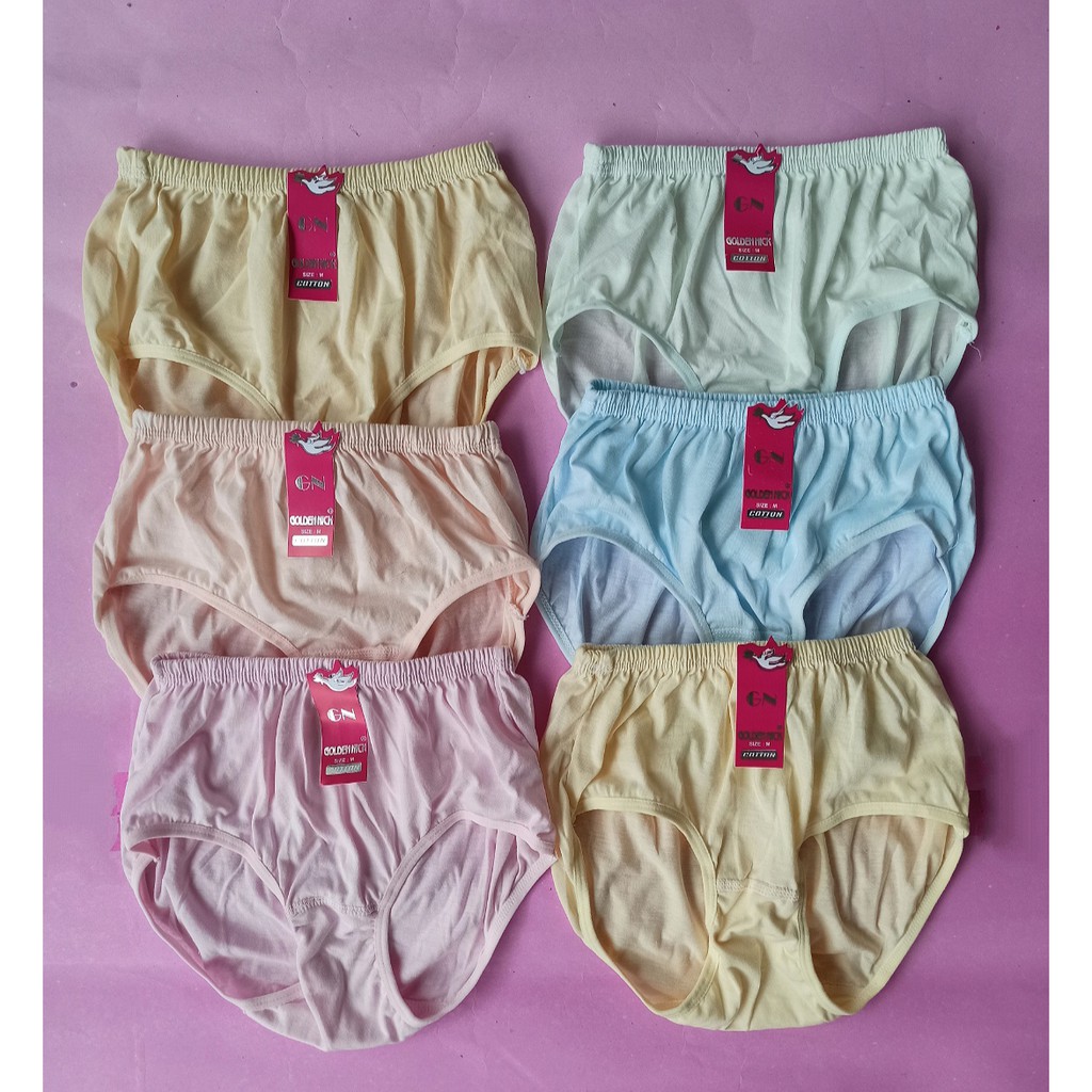 Golden Nick 12pcs Celana Dalam Wanita Pakaian Dalam Wanita Karet Dalam bahan katun adem