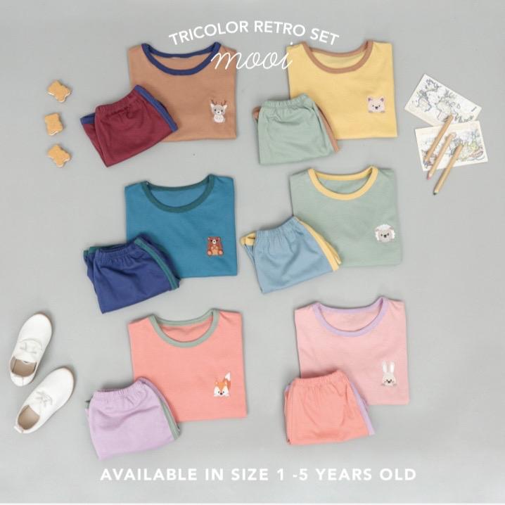 Mooi Retro Tricollor Set New Colors - Setelan Anak