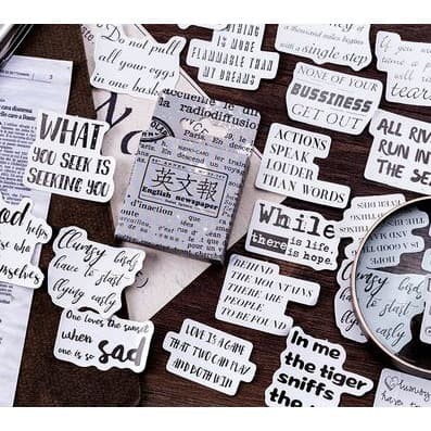 Label Stickers - English Newspaper (46pcs )