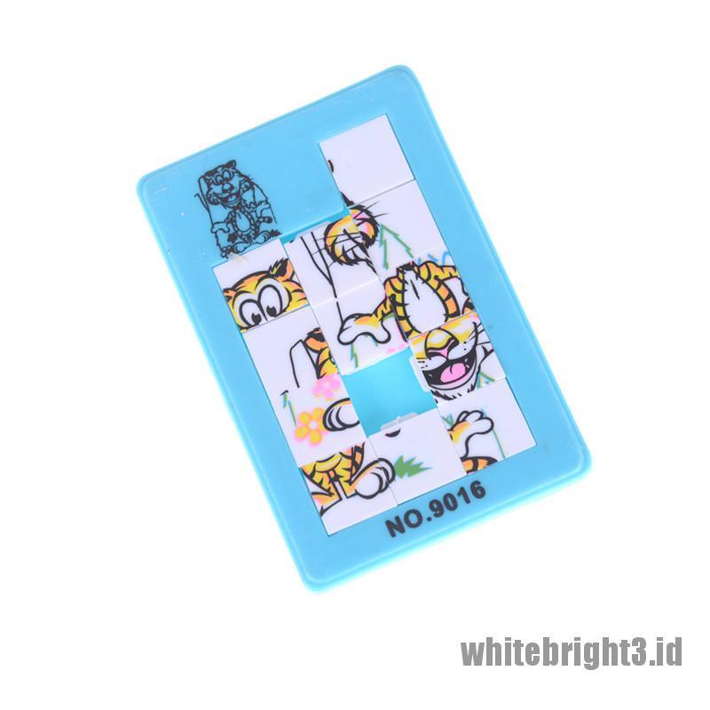 (white3) Mainan Edukasi Puzzle Geser Motif Hewan / Angka Untuk Anak