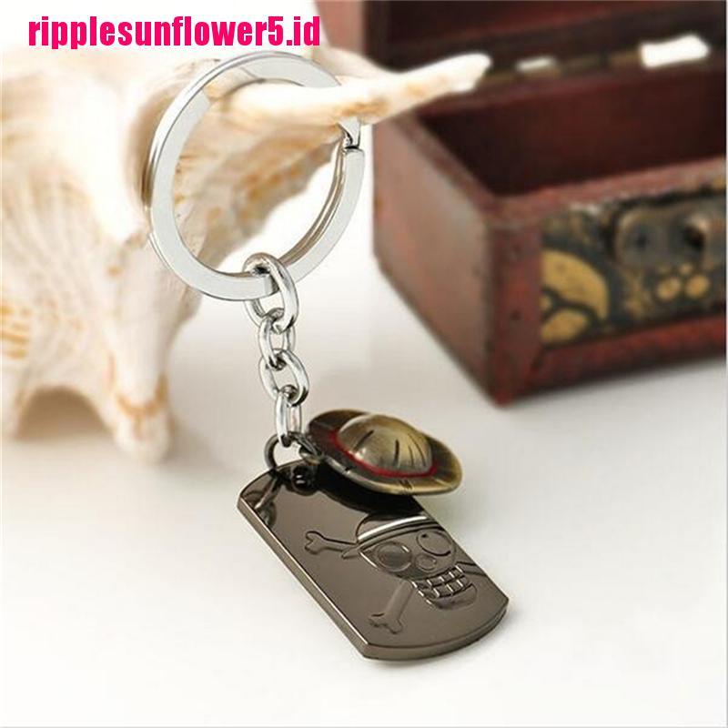 Gantungan Kunci Bentuk Anime One Piece Luffy Bahan Stainless Steel