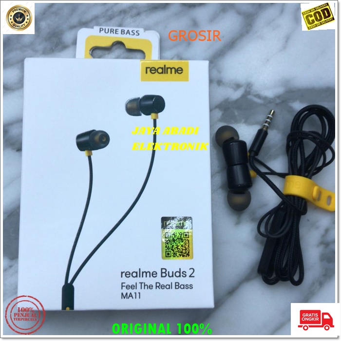 J115 REALME HANDSFREE EARBUD MUSIK CALL AUDIO DOUBLE BASS DUAL BASS MIC KABEL ERAPHONE HANDPHONE AUDIO SUARA SMULE KARAOKE MULTI UNIVERSAL BISA UNTUK SEGALA JENIS HANDPHONE PC TAB LAPTOP DLL TERDAPAT UNTUK TELPON DAN TOMBOL VOLUME UNTUK MENGATUR SUARA