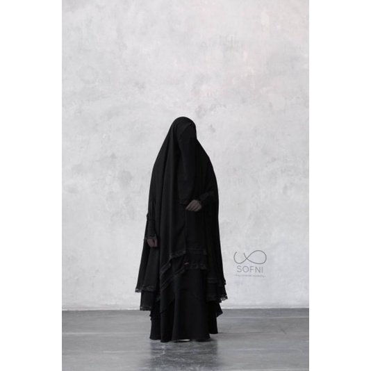 new medina set bysofni set gamis abaya & khimar keeva series bysofni
