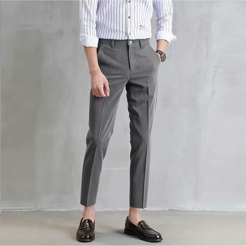 N82 - Ankle Pants Pria Celana Angkle Pants Panjang Clana Formal Kerja Kantor Premium Grey