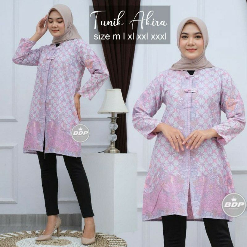 BATIK TUNIK WANITA KANCING DEPAN MURAH