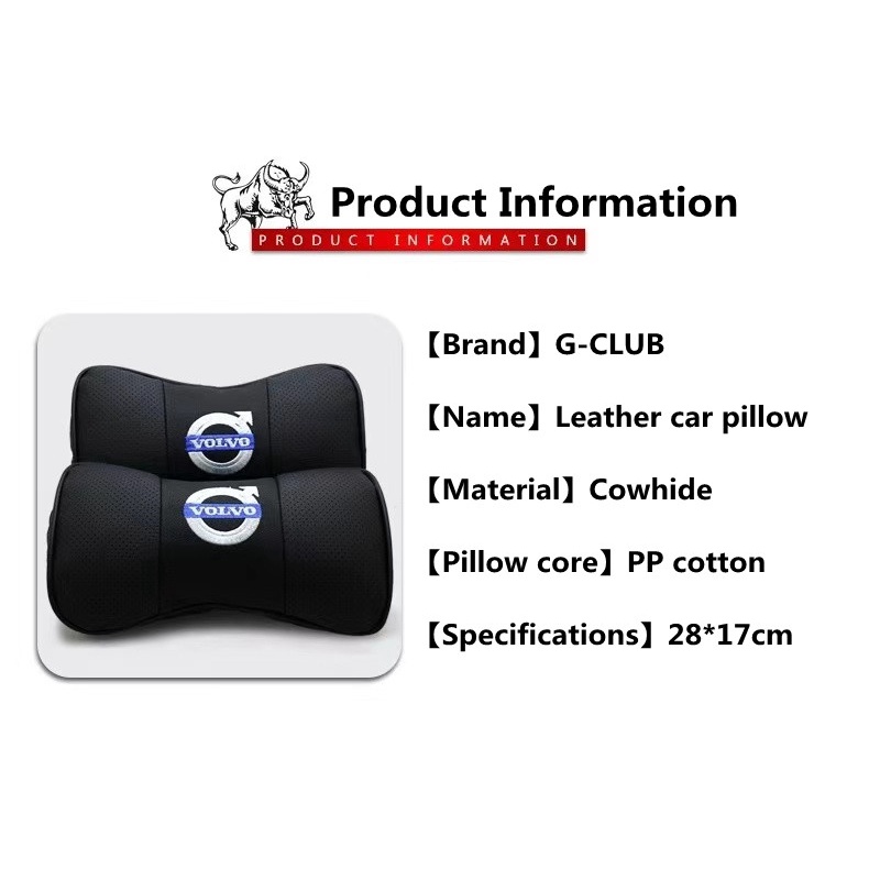 G-club Bantal Sandaran Kepala Bahan Kulit breathable Untuk Mobil Volvo