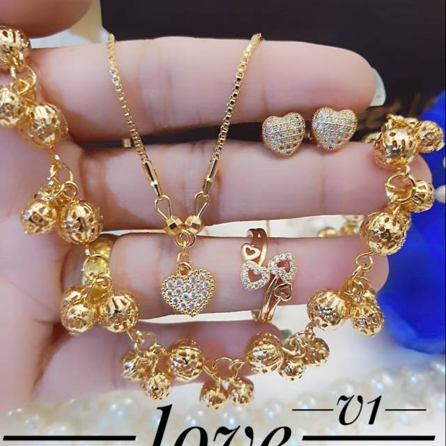 Xuping set perhiasan lapis emas 24k 3044k