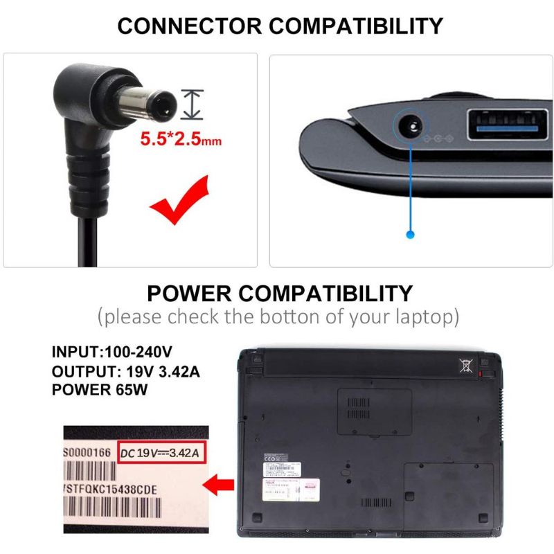 Charger Casan Laptop ASUS K43 K43S K43U X45 X45A X45U X43SK A43 A43E A43U A43S 19V 3.42A