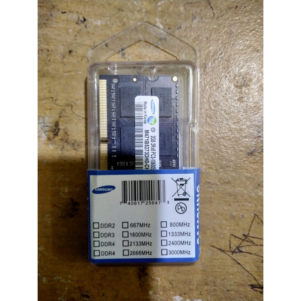 Memory Soddim Ram laptop Samsung Ddr3 2Gb 1333Mhz