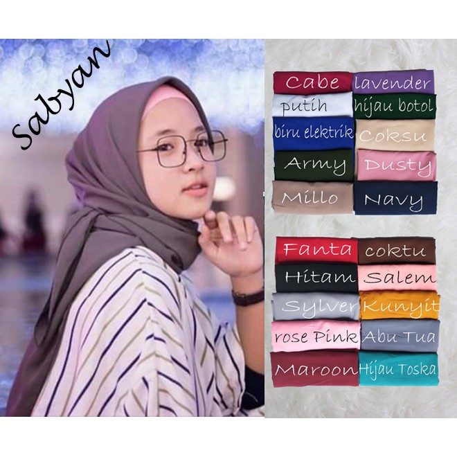 PASHMINA POLOS NISSA SABYAN PASMINA DIAMOND HIJAB l 1 kg 11 pcs JILBAB ITALIANO TALITHA BASIC-1