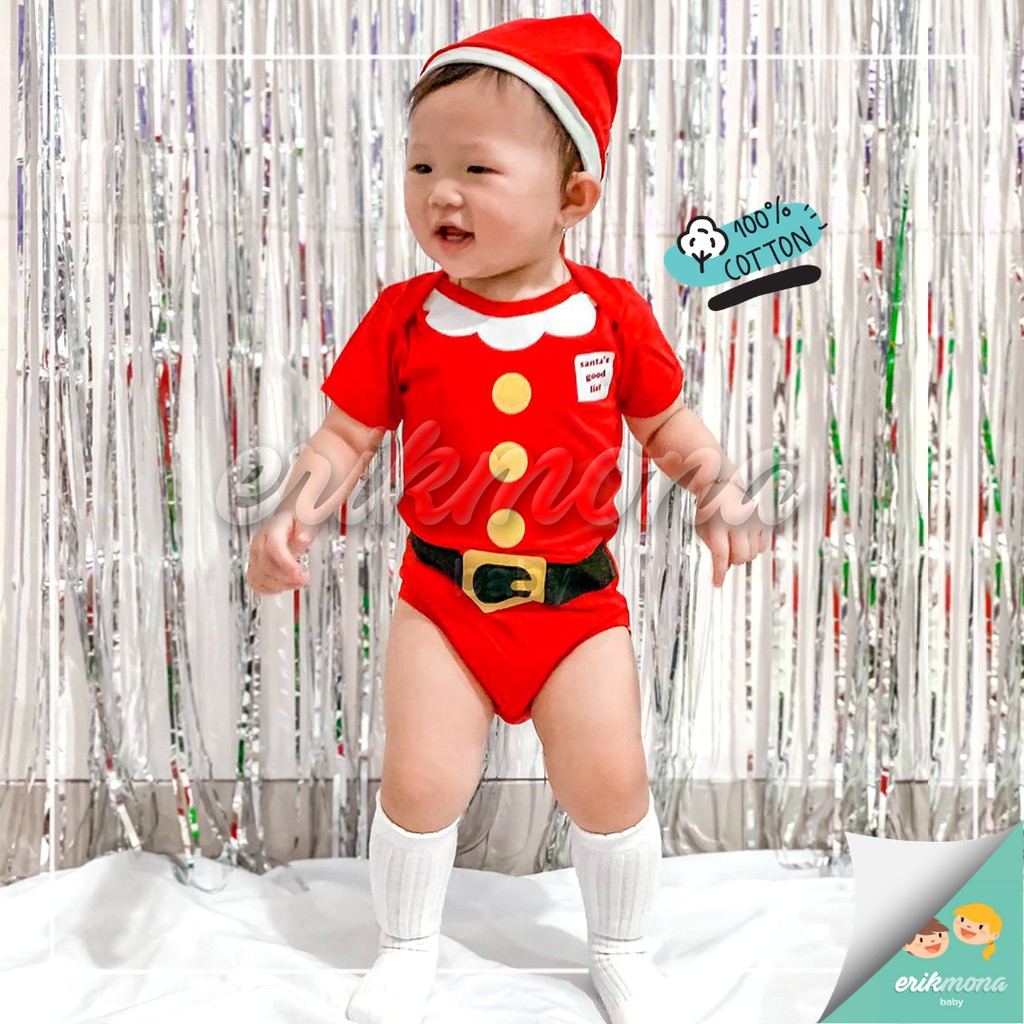 baju bayi jumper bayi karakter model santa lucu murah