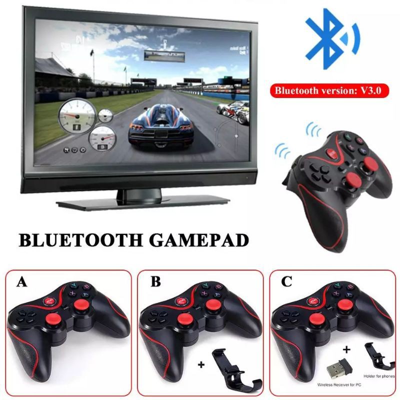 ORIGINAL X3 - Gamepad Stick Gaming Bluetooth Hp Android IOS PC Laptop - Game Pad Stik Game Wireless