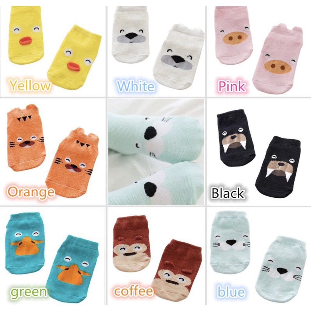 Kaos Kaki Bayi Import Motif ANIMAL lucu, Anti Slip, Bahan Nyaman CBKS LC