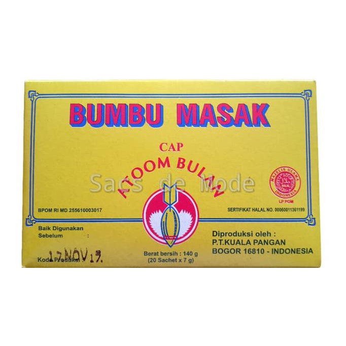 

Mmwir656- Bumbu Masak Cap Atoom Bulan / Atom Bulan (7Gr X 20 Sachet) 626F