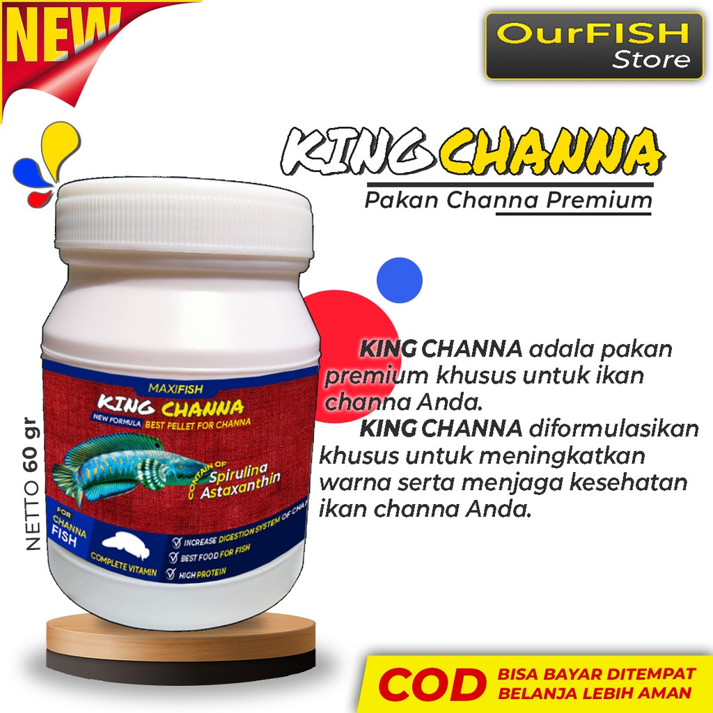 OURFISH - Pelet Pakan Ikan Channa Kingchanna Maru Auranti Blue Pulchra Andrao Asiatica Barca Red Sampit