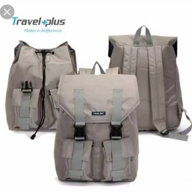 IMPOR ORIGINAL Tas ransel kuliah laptop bag fasion pria wanita TP750611 - Hitam dan Cream