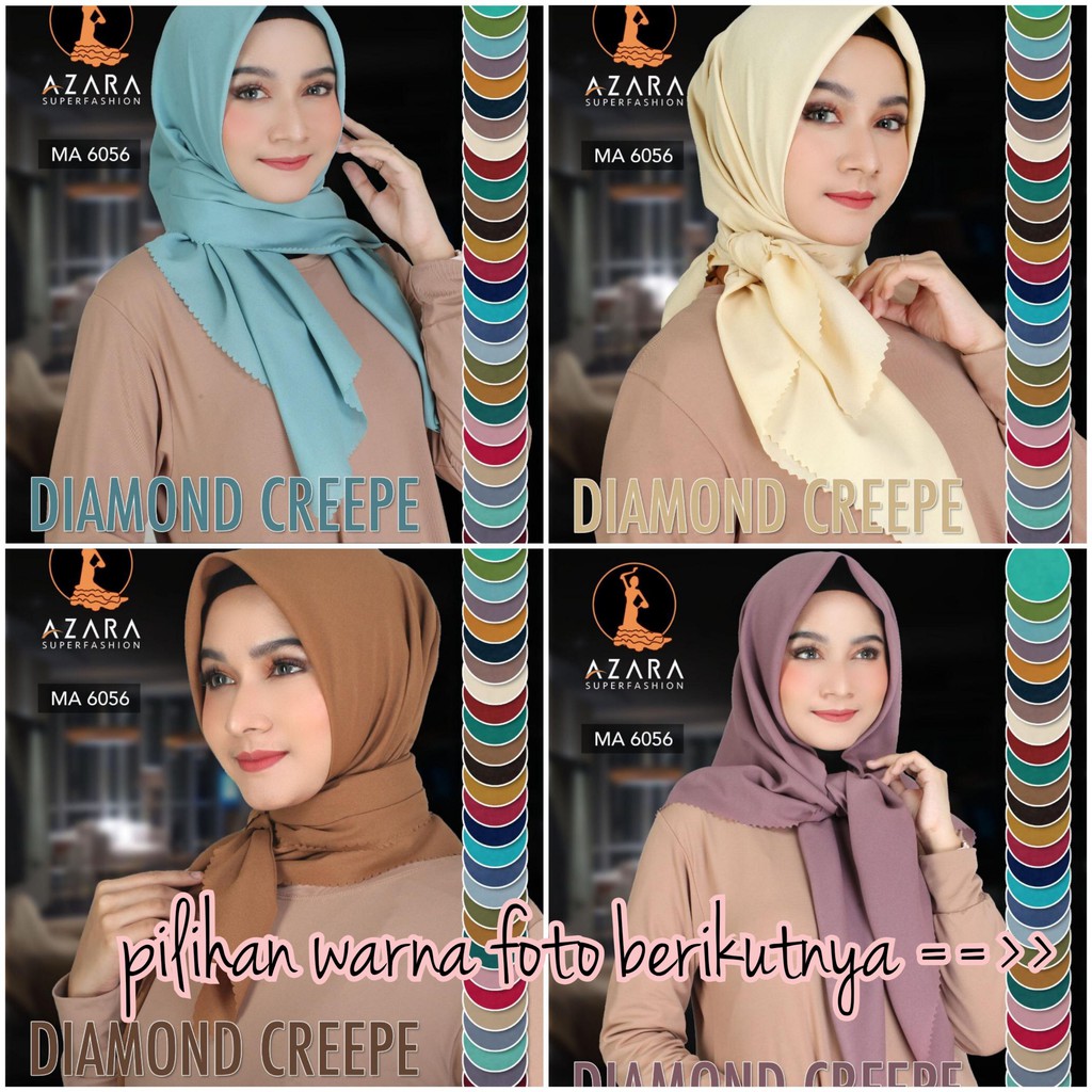 Jual Deskripsi Jilbab Segi Empat Crepe Laser Cut Jilbab Crepe Diamond