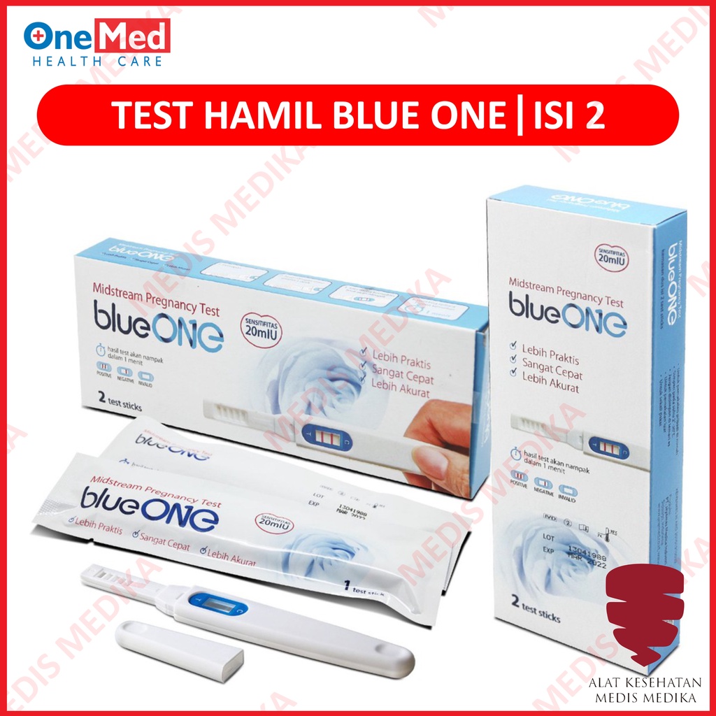 Test Kehamilan Blue One MidstreamTespek Cek Tes Hamil Compact Stick Onemed Tespack 2pcs Box