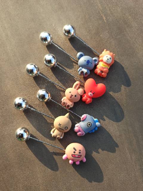 TUSPIN Bros Pin BTS BT21 karakter peniti Hijab jilbab wanita Fashion Idol K-Pop Korea KPOP