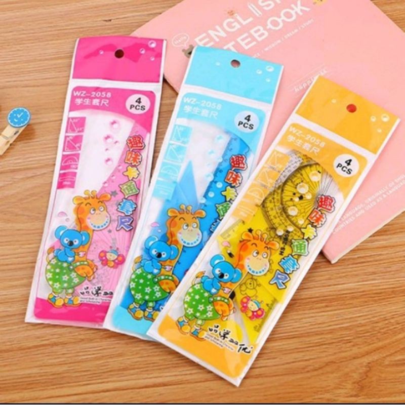 

set penggaris jerapah lucu