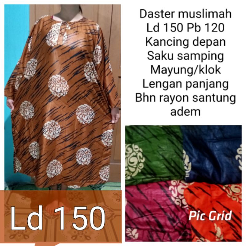 daster muslim lengan panjang super jumbo ld 150