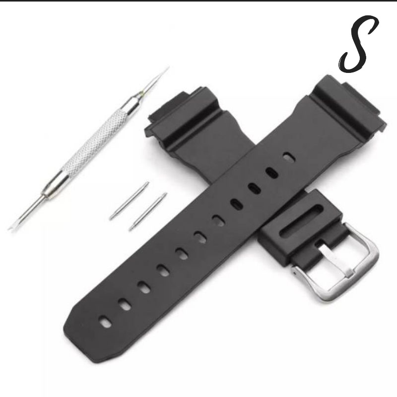 Strap Tali Jam Casio G-shock DW6600 DW-6600 DW-6900B DW 6600 B Free Pen dan Alat Remover