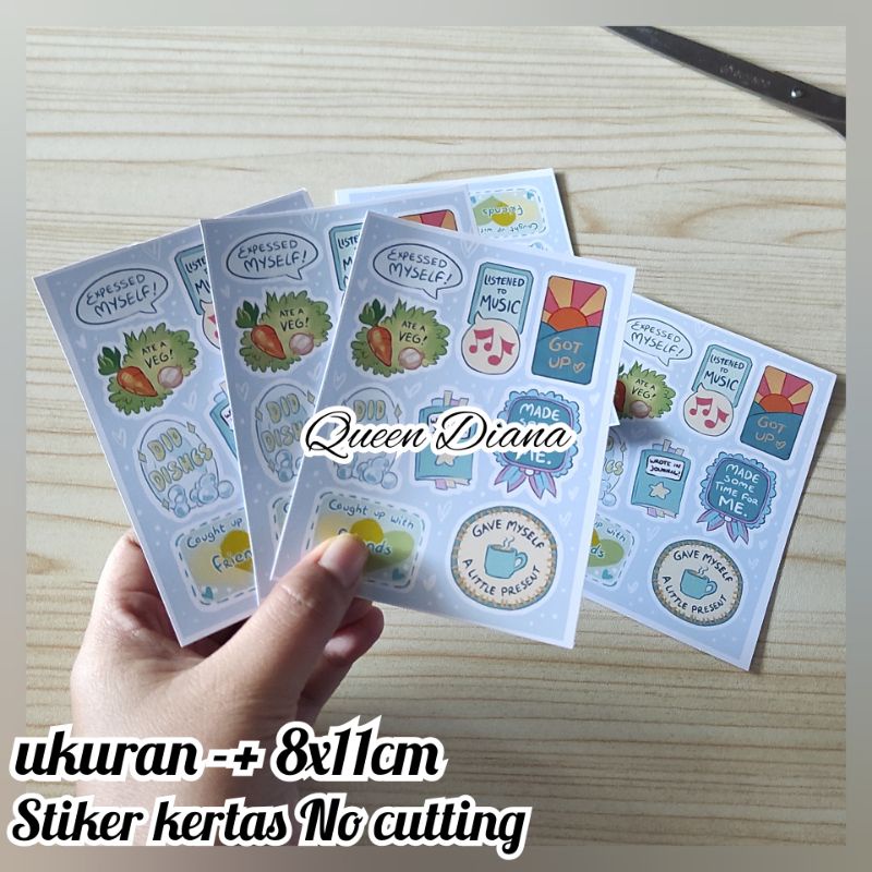 

1 lembar stiker kertas no cutting stiker aksesoris murah