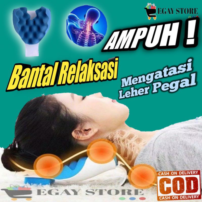 Bantal Relaksasi Terapi Sakit Leher Kepala Punggung Penghilang Pegal Kesehatan Pria Wanita Murah