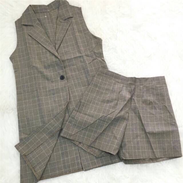 Zara Checked Vest+Short Pants set