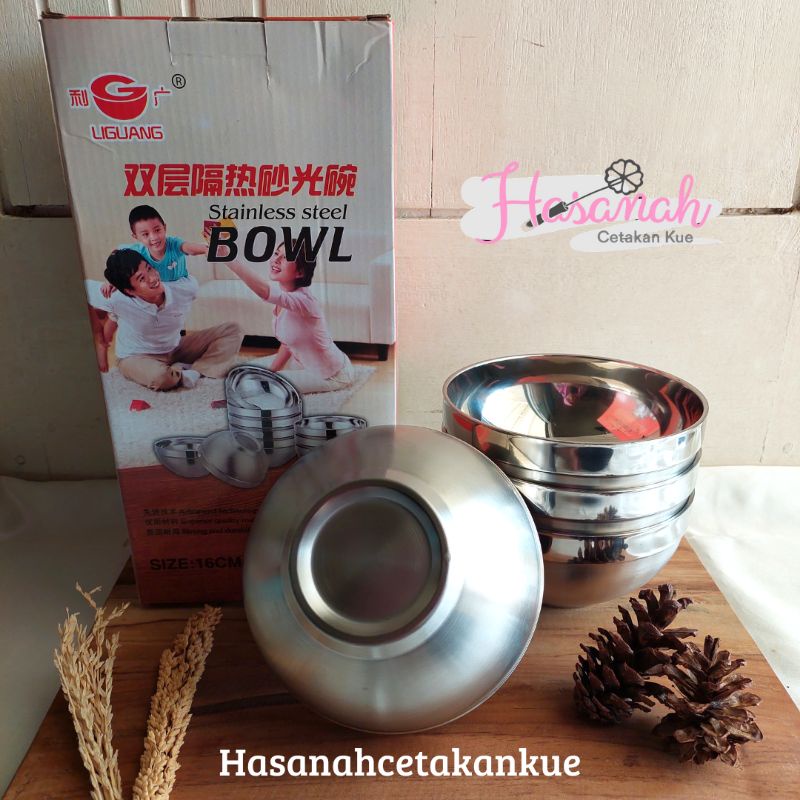Mangkok Stainless 2 Lapis Anti Panas Tebal / Mangkok Korea Stainless TEBAL