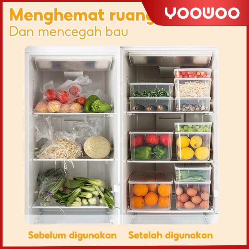 Storage lemari es / kotak penyimpanan /toples plastik bening / toples plastik /Perlengkapan dapur