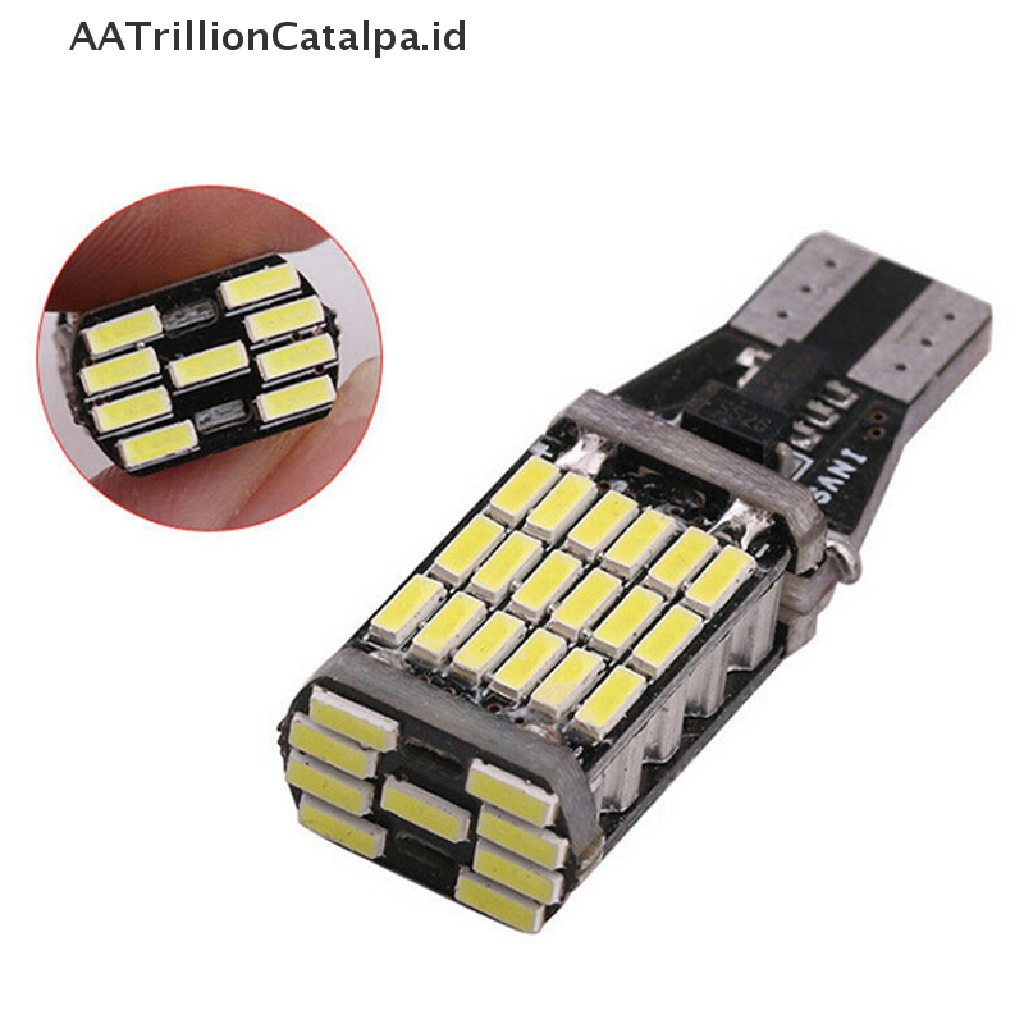 Aatrillioncatalpa 10Pcs Lampu LED 45smd 4014 T15 W16W 6000K Warna Putih Untuk Mundur Mobil