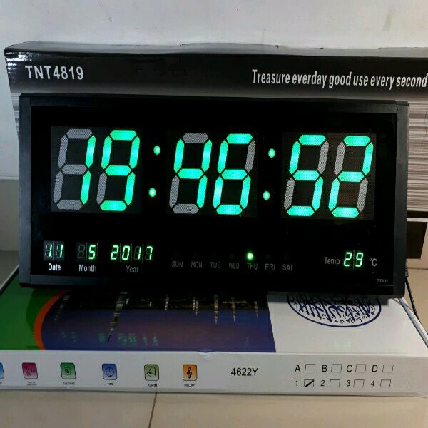 Jam dinding digital TNT 4819 led hijau