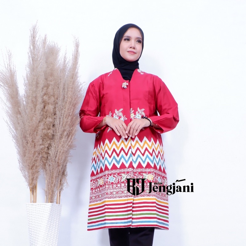 Tunik Tricot Merah Putih Alesha