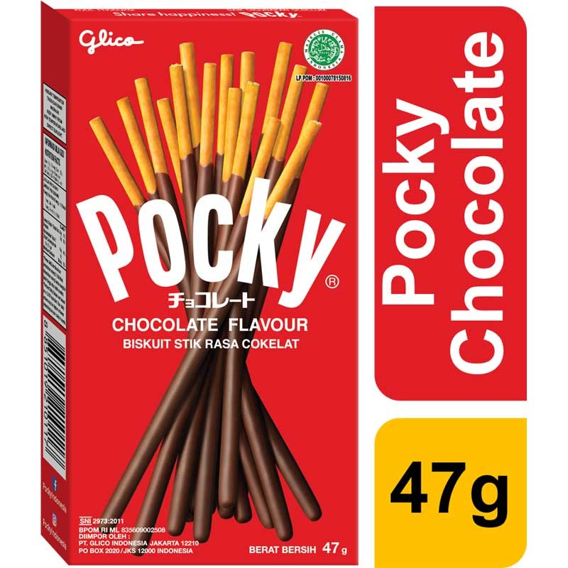 Glico Pocky Stick Biscuit Double Choco / Cookies &amp; Cream / Strawberry / Chocolate / Choco Banana