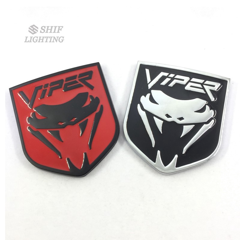 1Pc Stiker Emblem Logo Viper Cobra Ular Bahan Metal untuk Mobil Ford Mustang