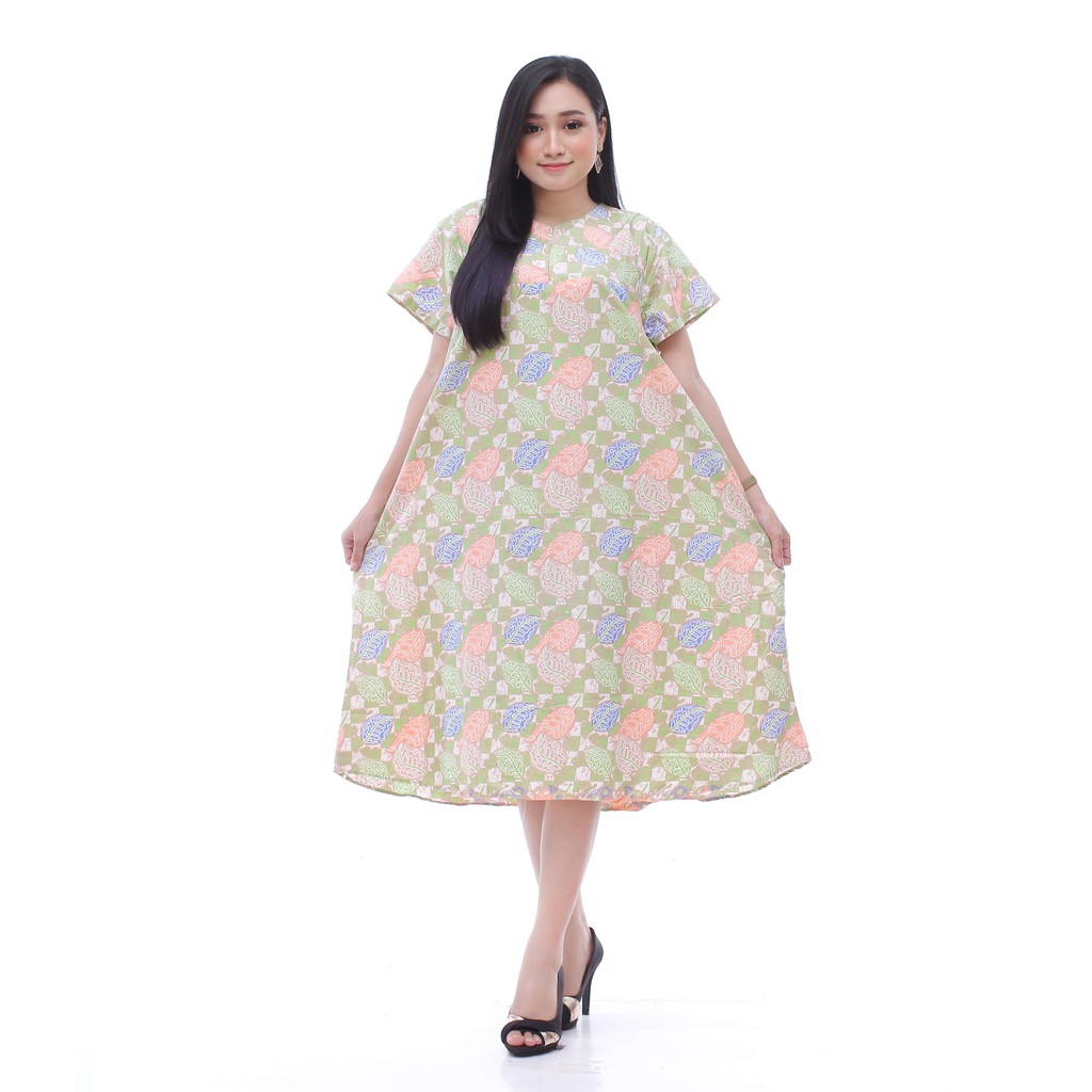 Daster Kencana Ungu Batik - Motif Abstrak - Sleting Dada - Busui - Bumil - Centini Hitput-DASTER 03