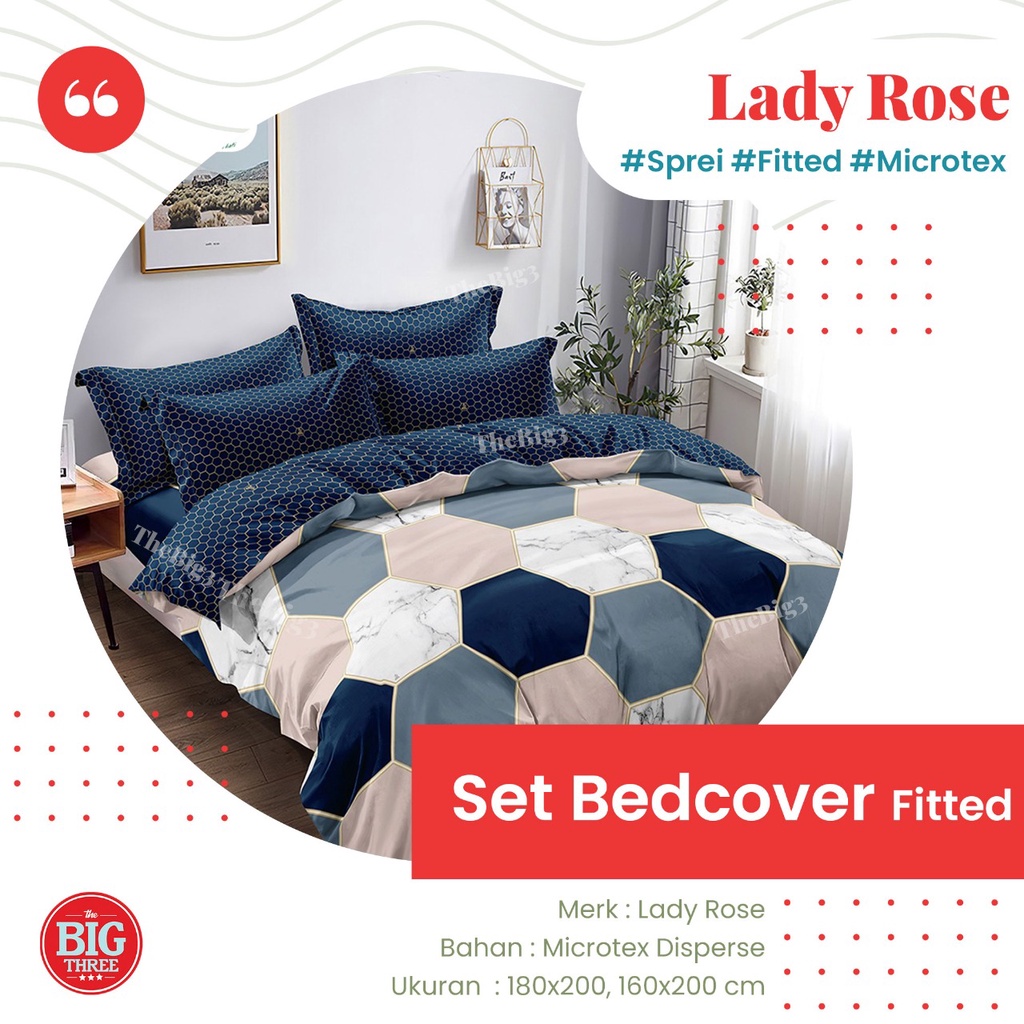 Bedcover + Sprei LADY ROSE 180x200 Kala Dalila Crimpson Charcoal Blasco Ersa Hera Liandra Gavin Carmine Crimpson Ladyrose 180 160 BC FLAT TBT