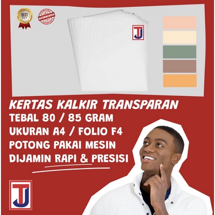 

Kertas Kalkir Transparan / Tracing Paper 85 Gram Ukuran A4 / F4